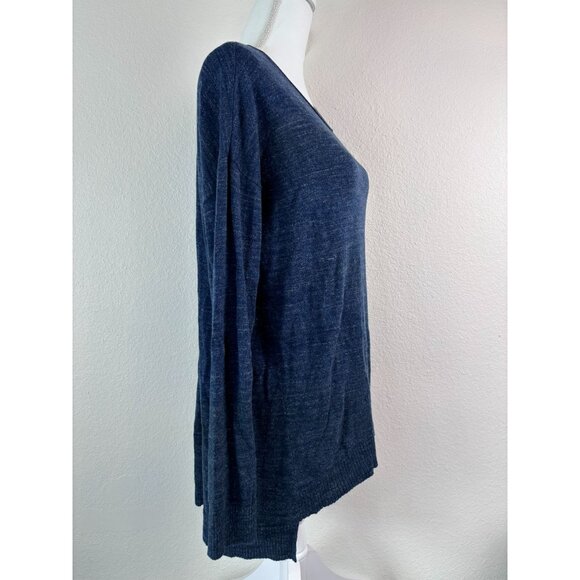 Eileen Fisher women's small blue heathered oversized long sleeve sweater top - Picture 3 of 7